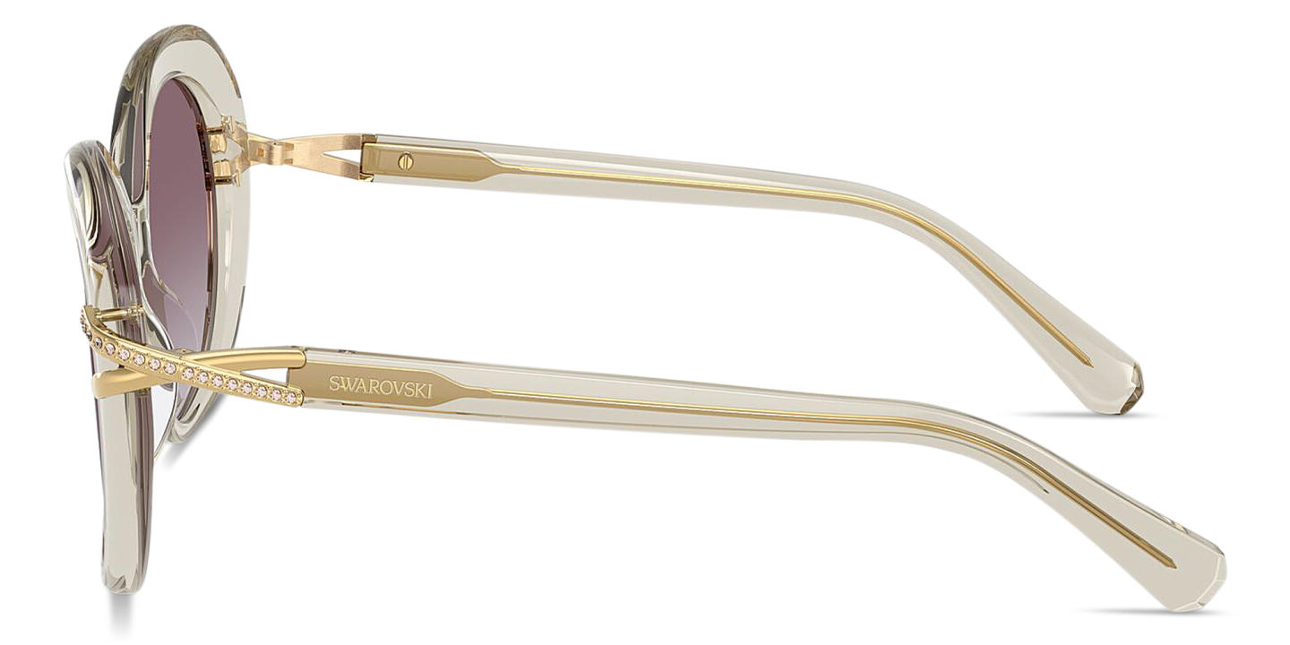 Shop Swarovski Rhinestone-Embellished Butterfly Sunglasses in Transparent Beige online.