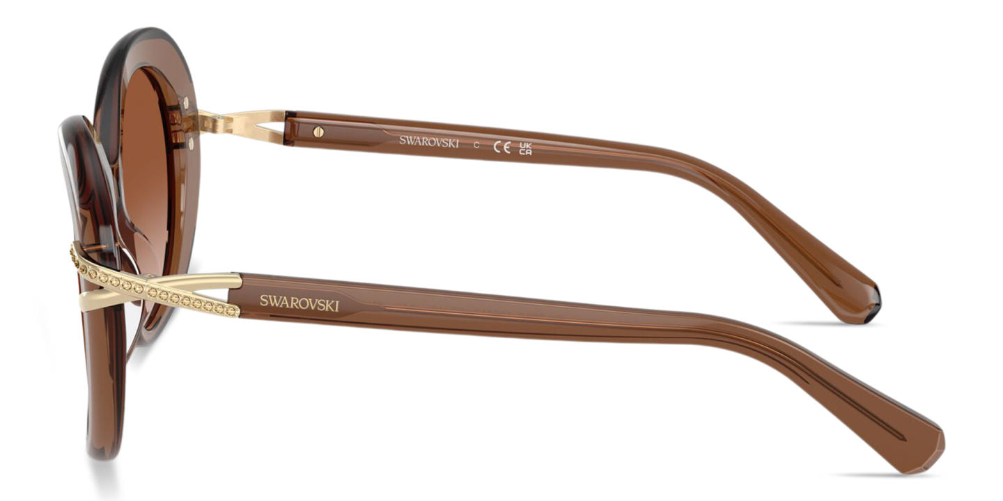 Shop Swarovski Rhinestone-Embellished Butterfly Sunglasses in Brown online.