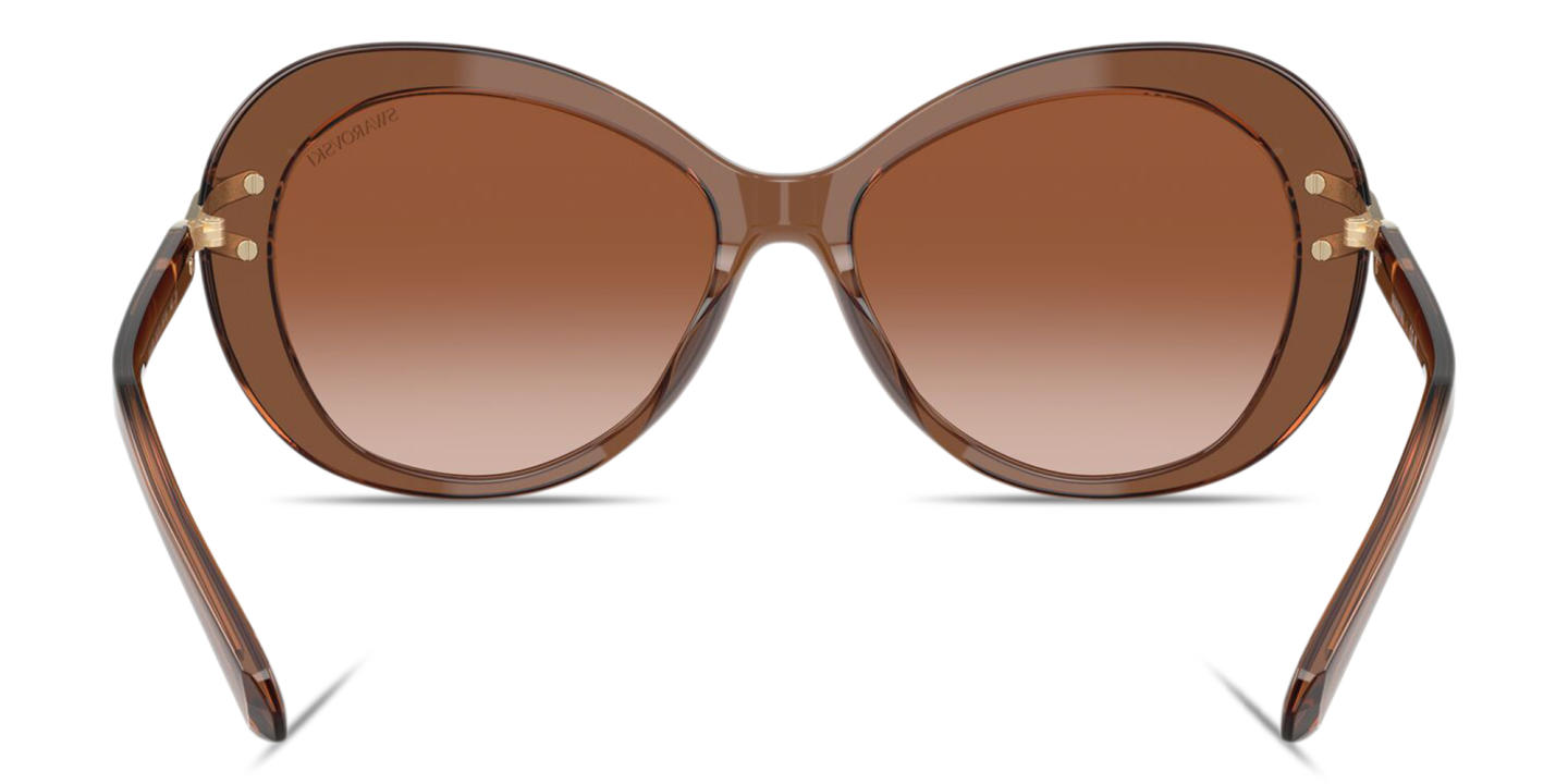 Shop Swarovski Rhinestone-Embellished Butterfly Sunglasses in Brown online.