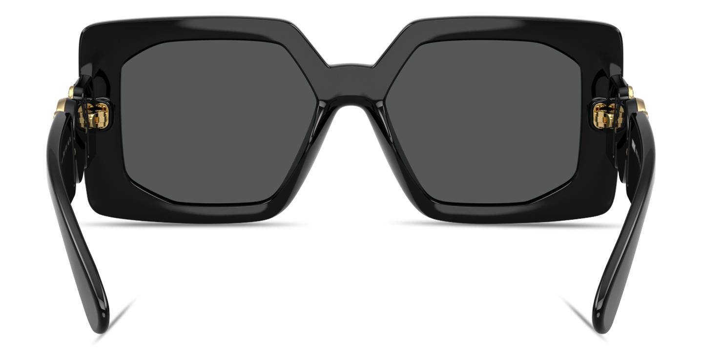 Shop VERSACE Medusa Biggie Maxi Oversized Square Sunglasses in Black online.