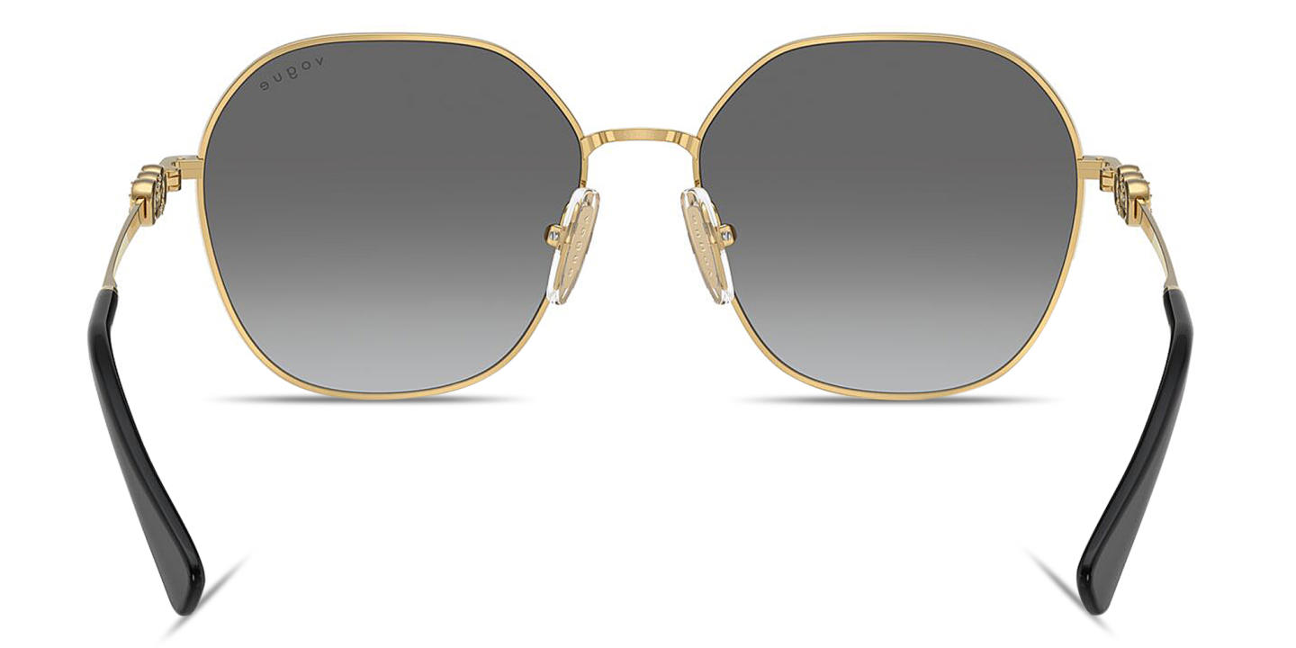 Shop Vogue Eyewear Rhinestone-Embellished Irregular Sunglasses in Gold online.