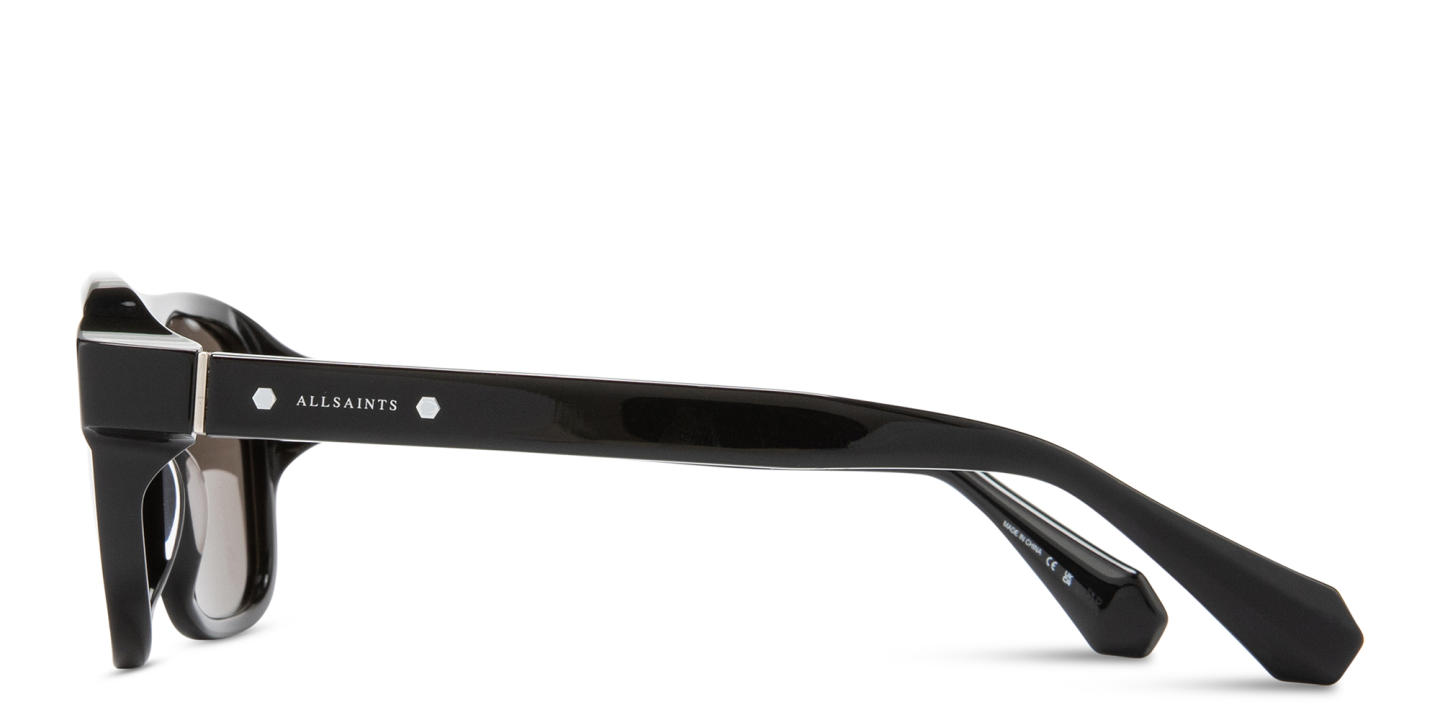 Shop ALL SAINTS Enzo Unisex Aviator Sunglasses in Black online.