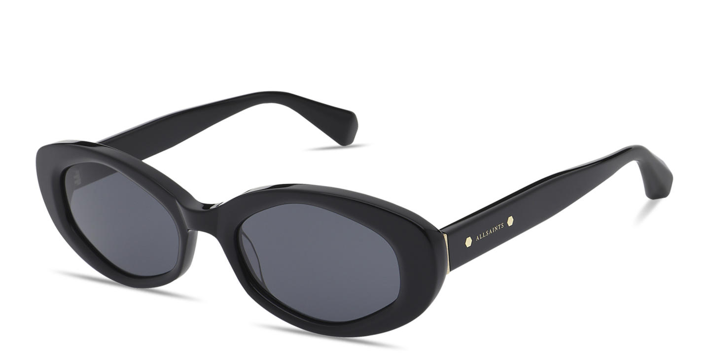 ALL SAINTS Logo Signature Oval Sunglasses in Black – Product Photo 0