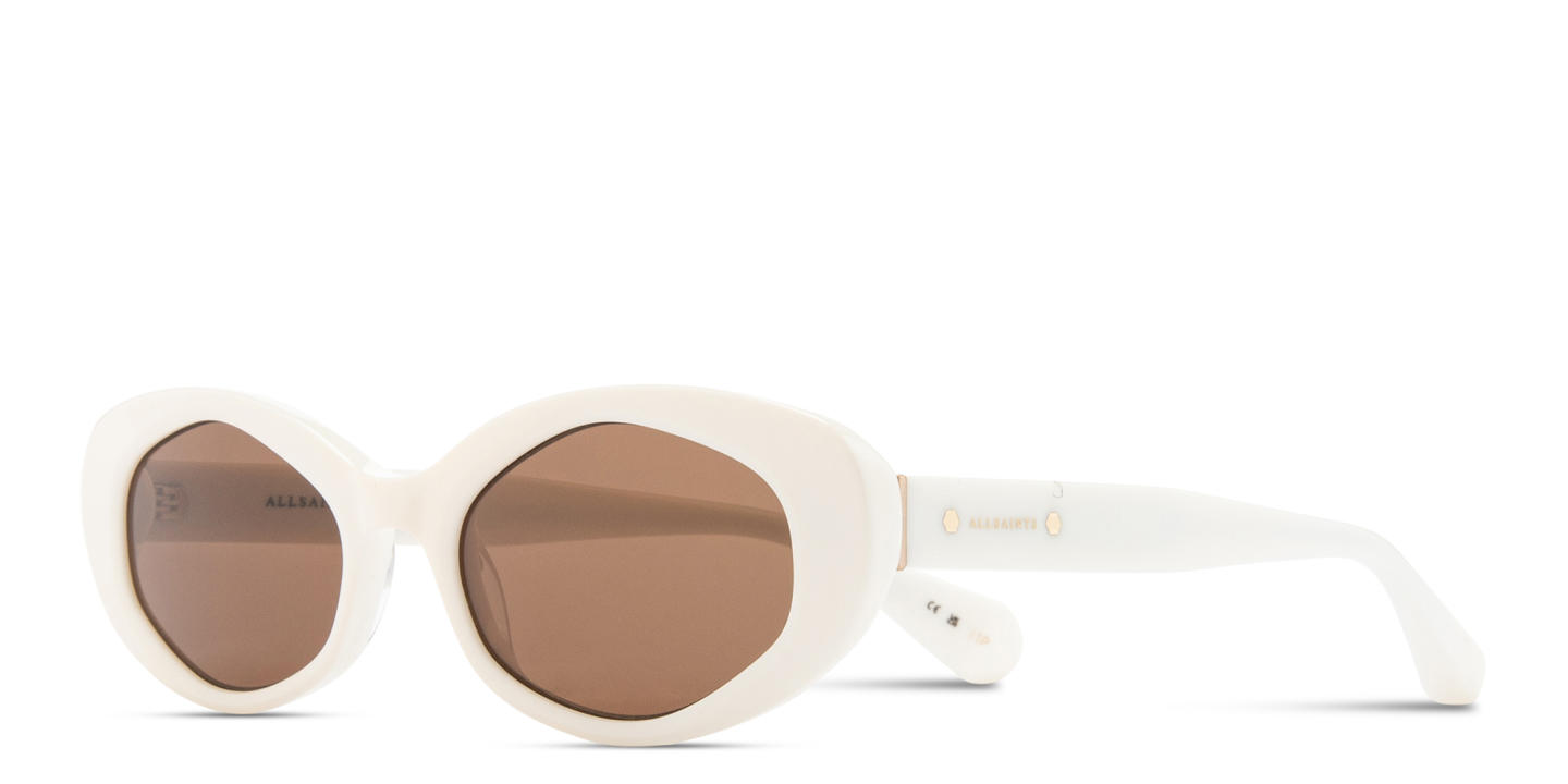 Shop ALL SAINTS Logo Signature Oval Sunglasses in Solid Cream online.