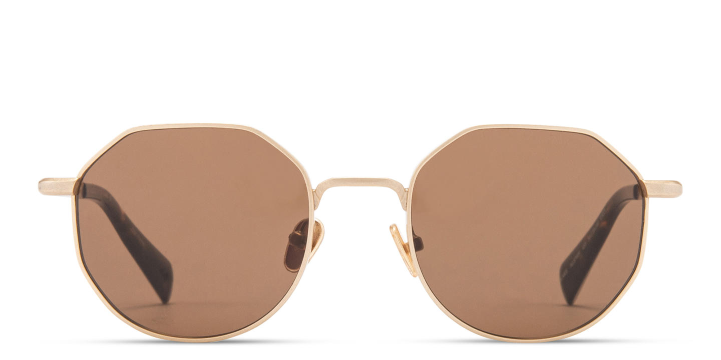 Shop ALL SAINTS Logo-Engraved Irregular Sunglasses in Gold online.