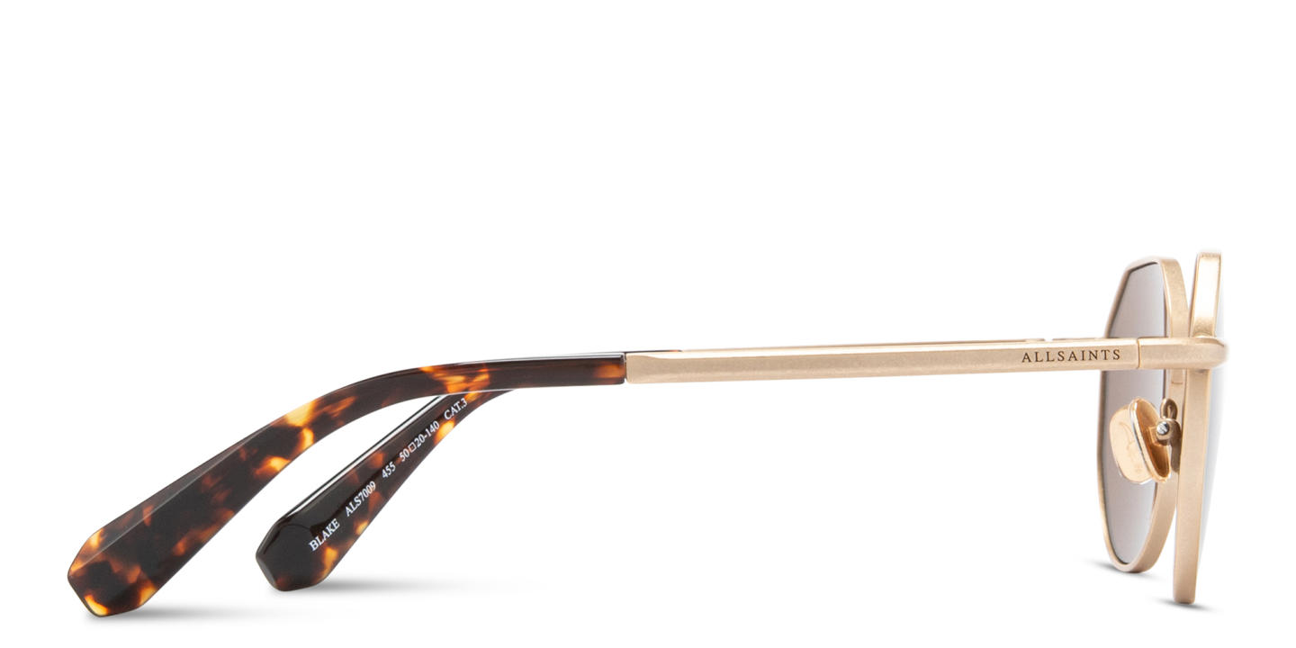 Shop ALL SAINTS Logo-Engraved Irregular Sunglasses in Gold online.