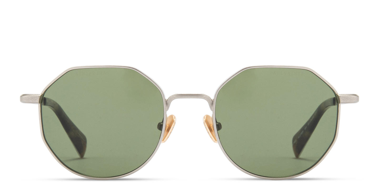 Shop ALL SAINTS Logo-Engraved Irregular Sunglasses in Grey online.