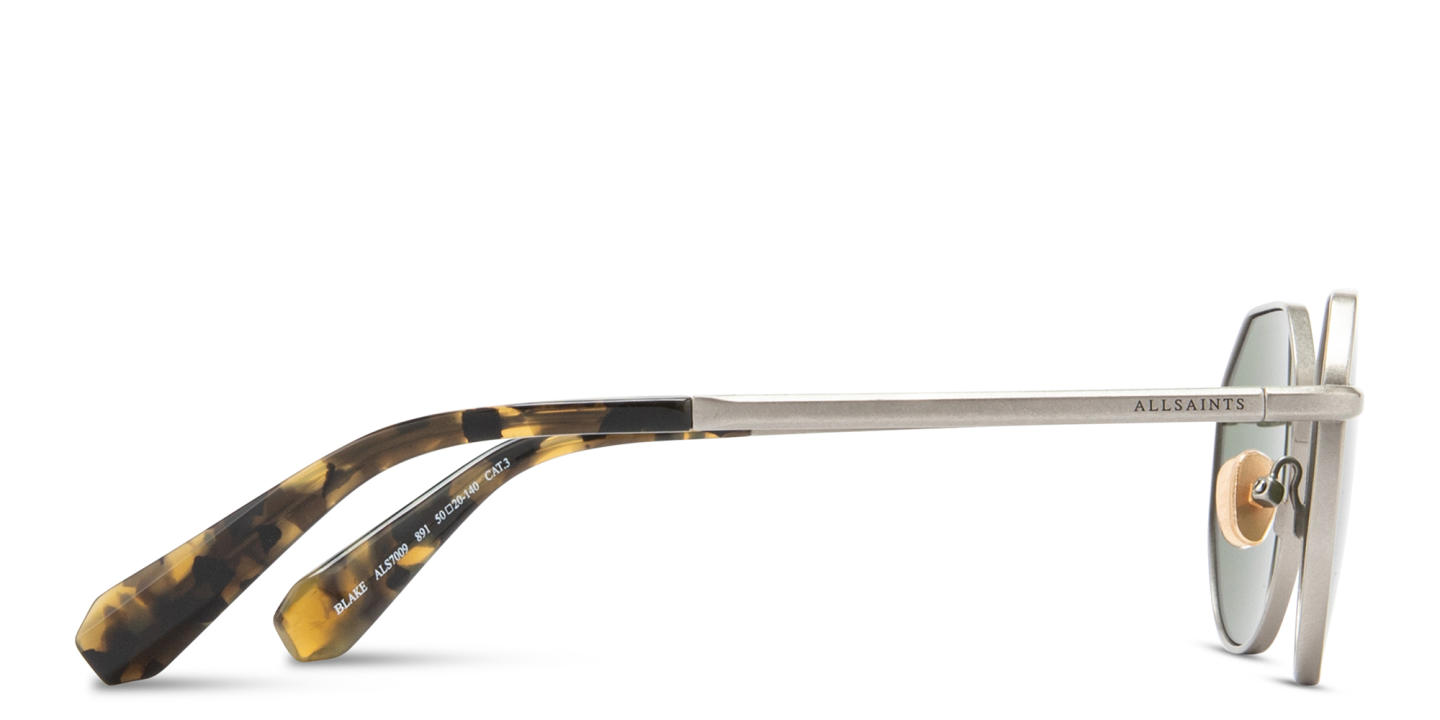 Shop ALL SAINTS Logo-Engraved Irregular Sunglasses in Grey online.