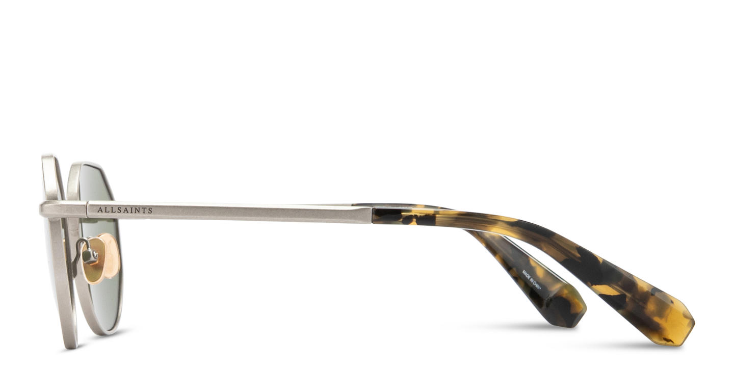 Shop ALL SAINTS Logo-Engraved Irregular Sunglasses in Grey online.