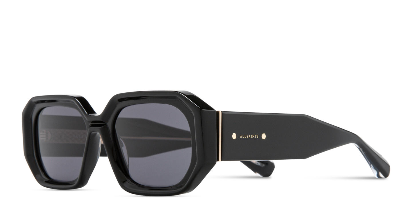 ALL SAINTS Logo Signature Rectangle Sunglasses in Black – Product Photo 1