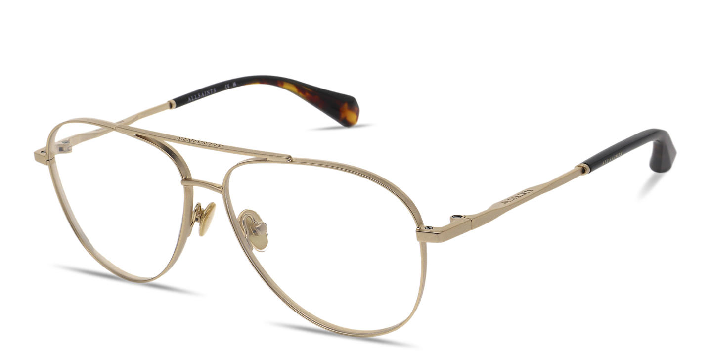 ALL SAINTS Merlin Wide Aviator Eyeglasses in Gold – Product Photo 0