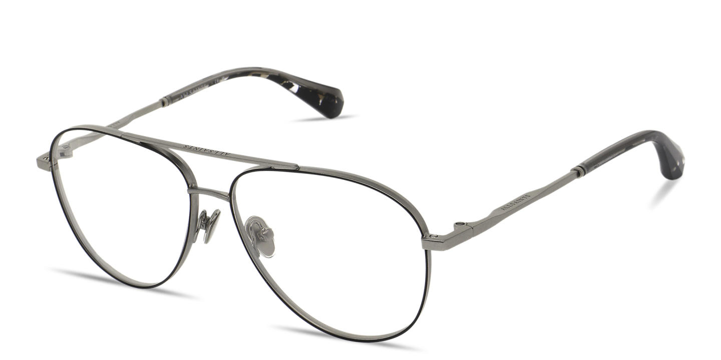 ALL SAINTS Merlin Wide Aviator Eyeglasses in Silver – Product Photo 0