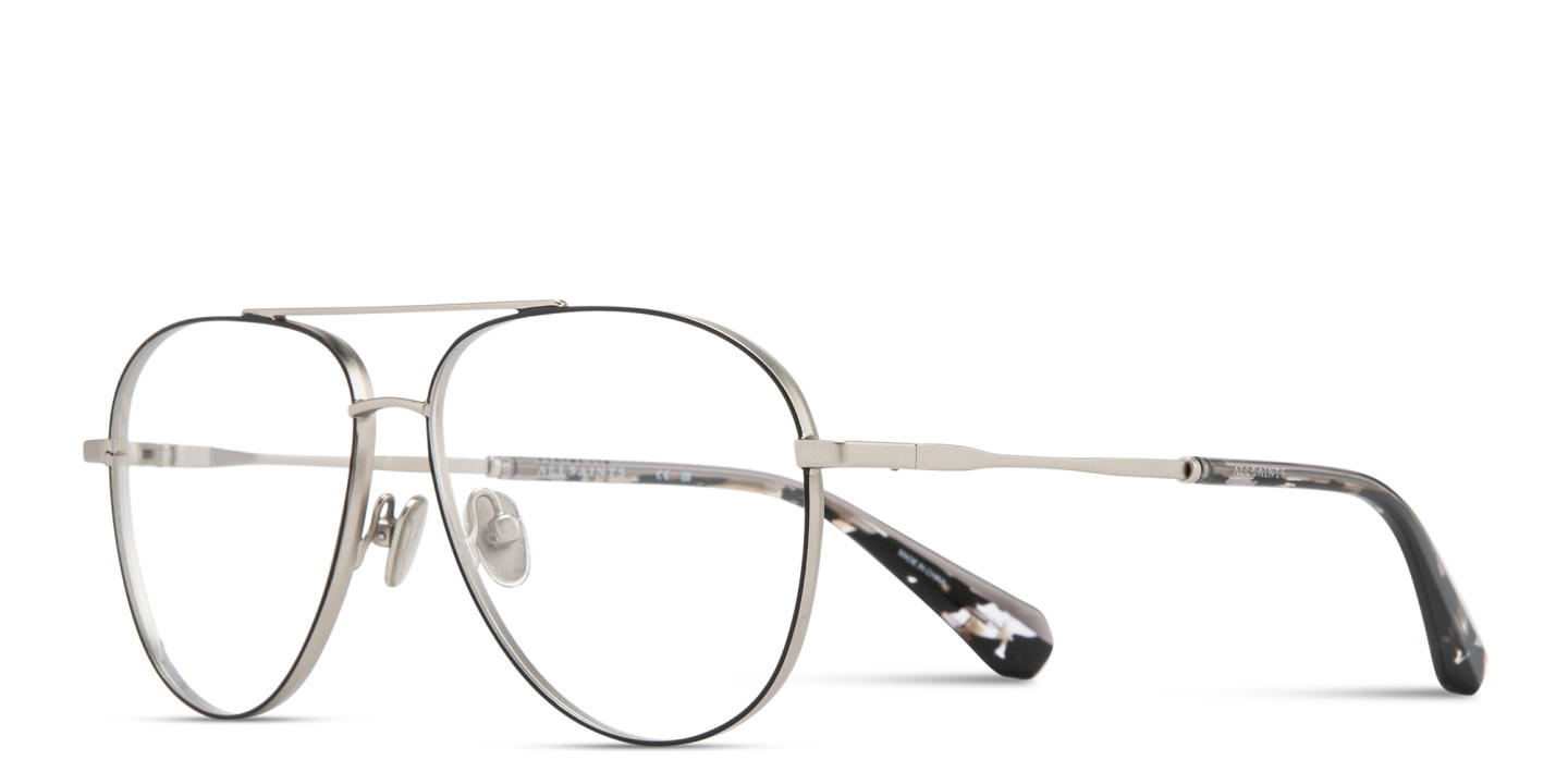 ALL SAINTS Merlin Wide Aviator Eyeglasses in Silver – Product Photo 1
