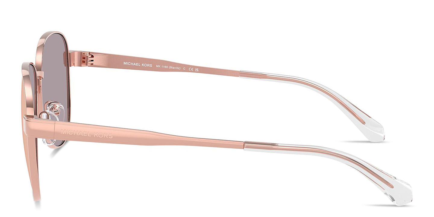 Michael Kors Biarritz Aviator Sunglasses in Rose Gold – Product Photo 2
