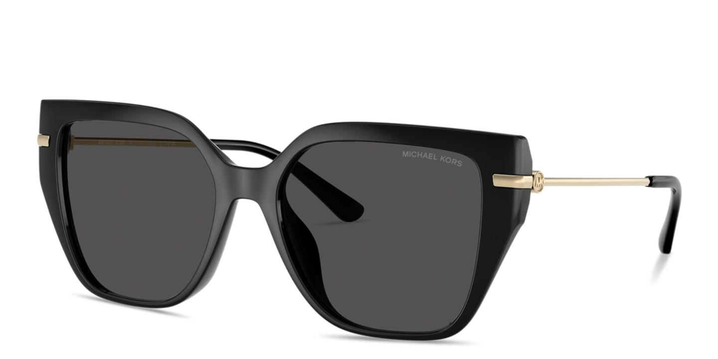 Shop Michael Kors St. Barths Square Sunglasses in Black online.