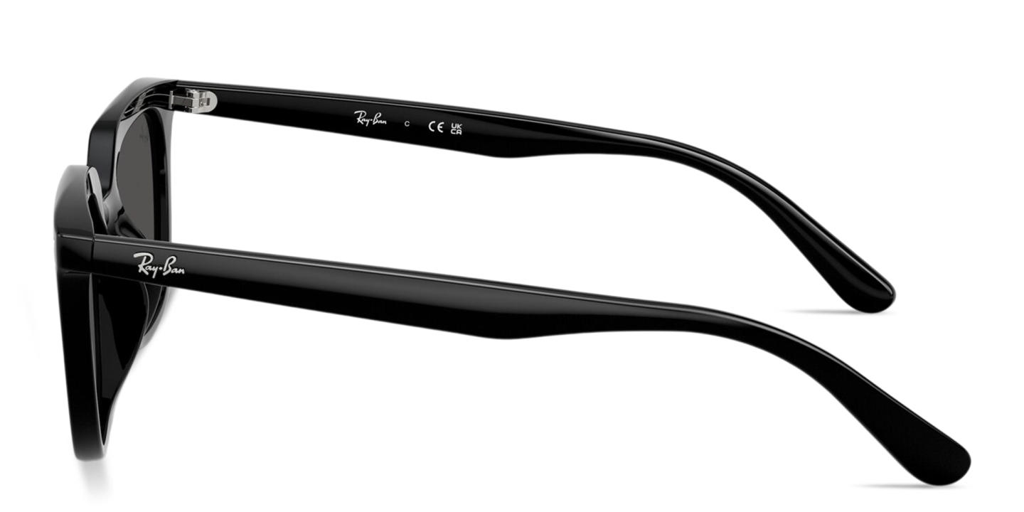 Shop Ray-Ban Logo-Embossed Unisex Square Sunglasses in Black online.