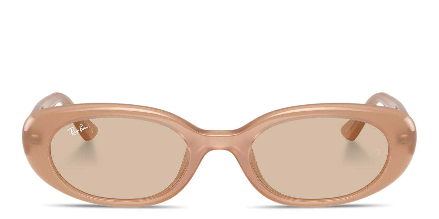 Shop Ray-Ban Embossed Logo Pillow Sunglasses in Beige online.