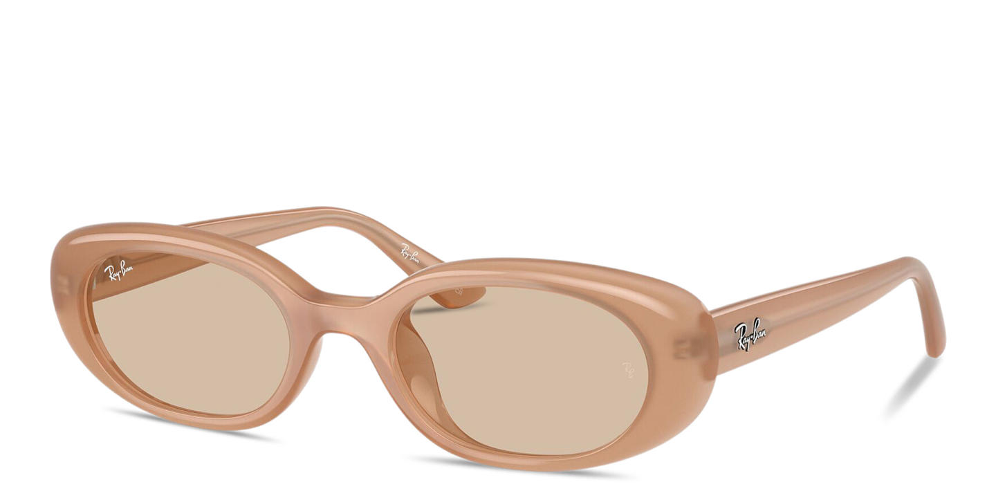 Shop Ray-Ban Embossed Logo Pillow Sunglasses in Beige online.