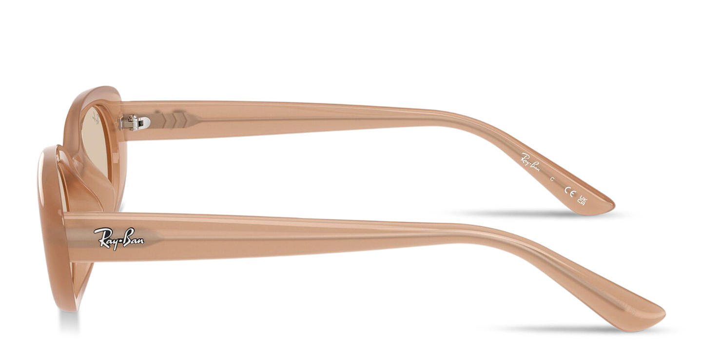 Shop Ray-Ban Embossed Logo Pillow Sunglasses in Beige online.