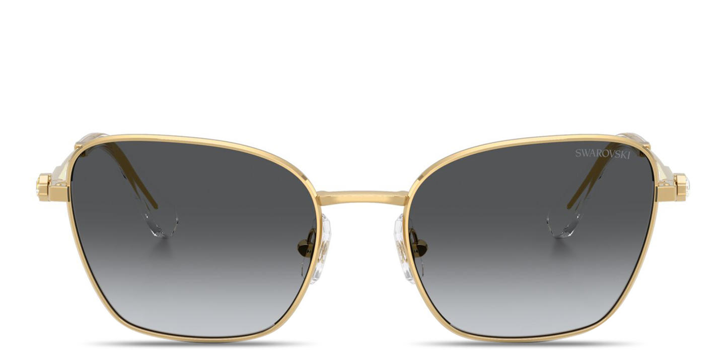 Shop Swarovski Crystal-Embellished Pilot Sunglasses in Gold online.