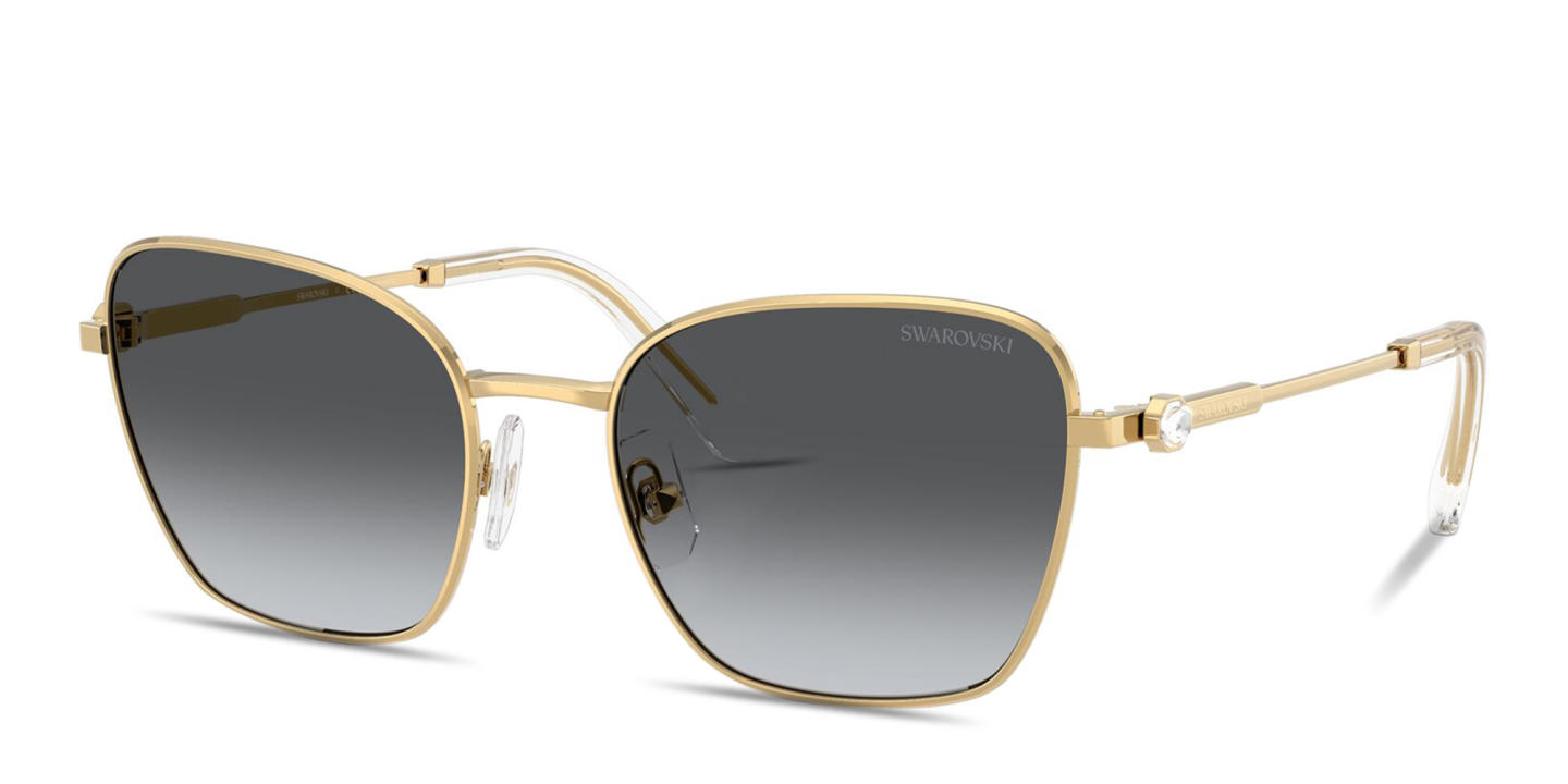 Shop Swarovski Crystal-Embellished Pilot Sunglasses in Gold online.