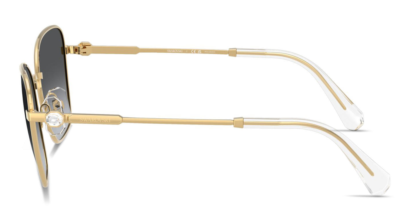 Shop Swarovski Crystal-Embellished Pilot Sunglasses in Gold online.