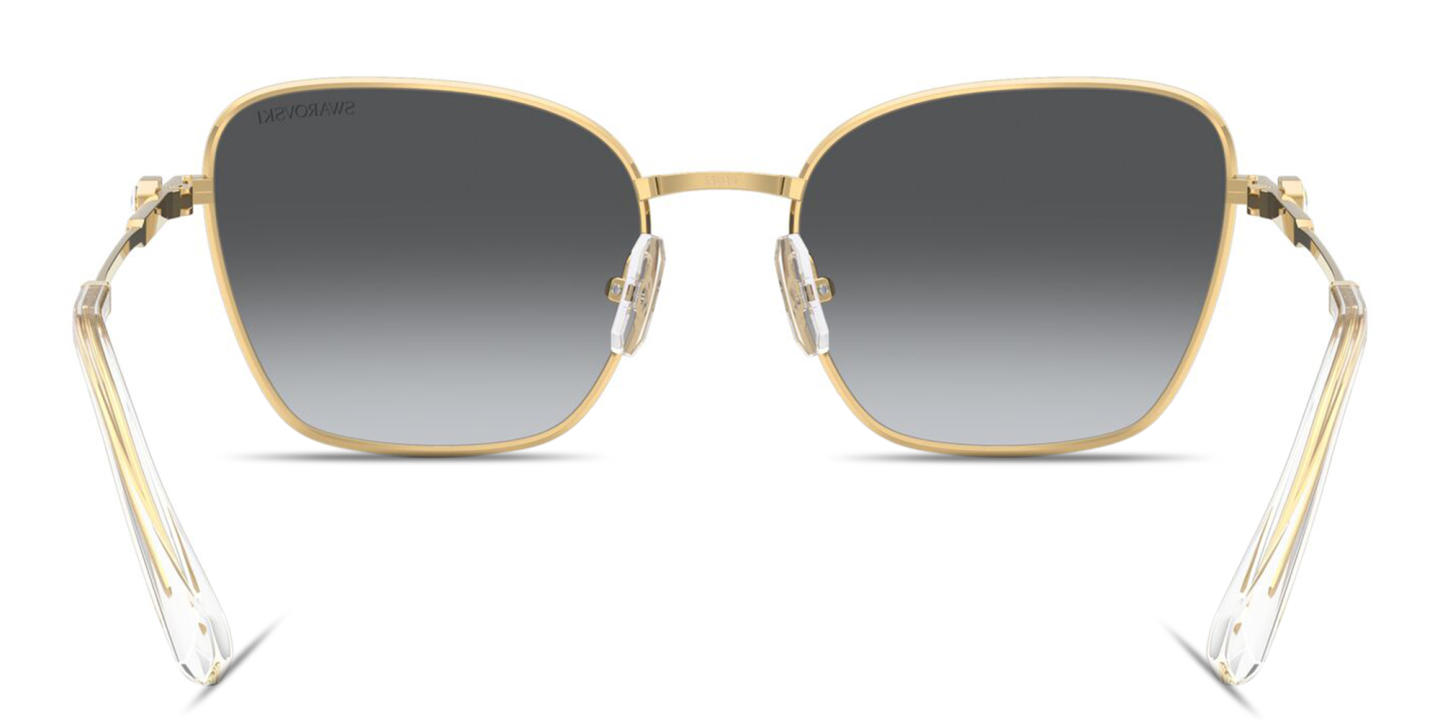 Shop Swarovski Crystal-Embellished Pilot Sunglasses in Gold online.
