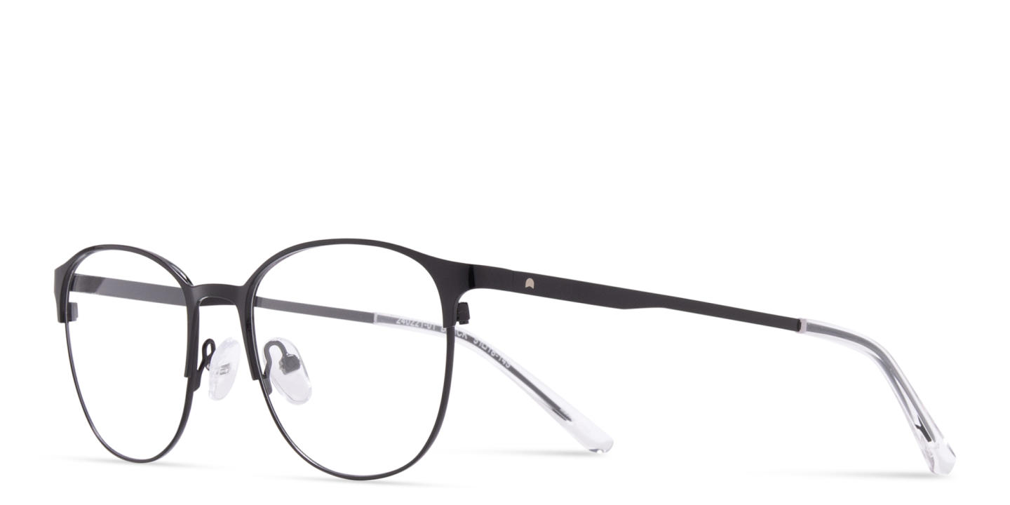 Shop TRICE Logo Round Eyeglasses in Black online.