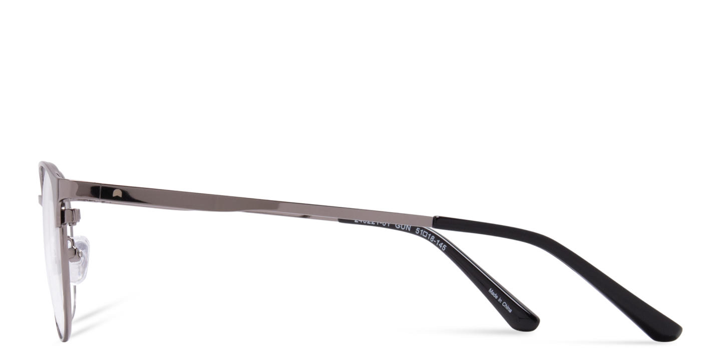 Shop TRICE Logo Round Eyeglasses in Gunmetal online.