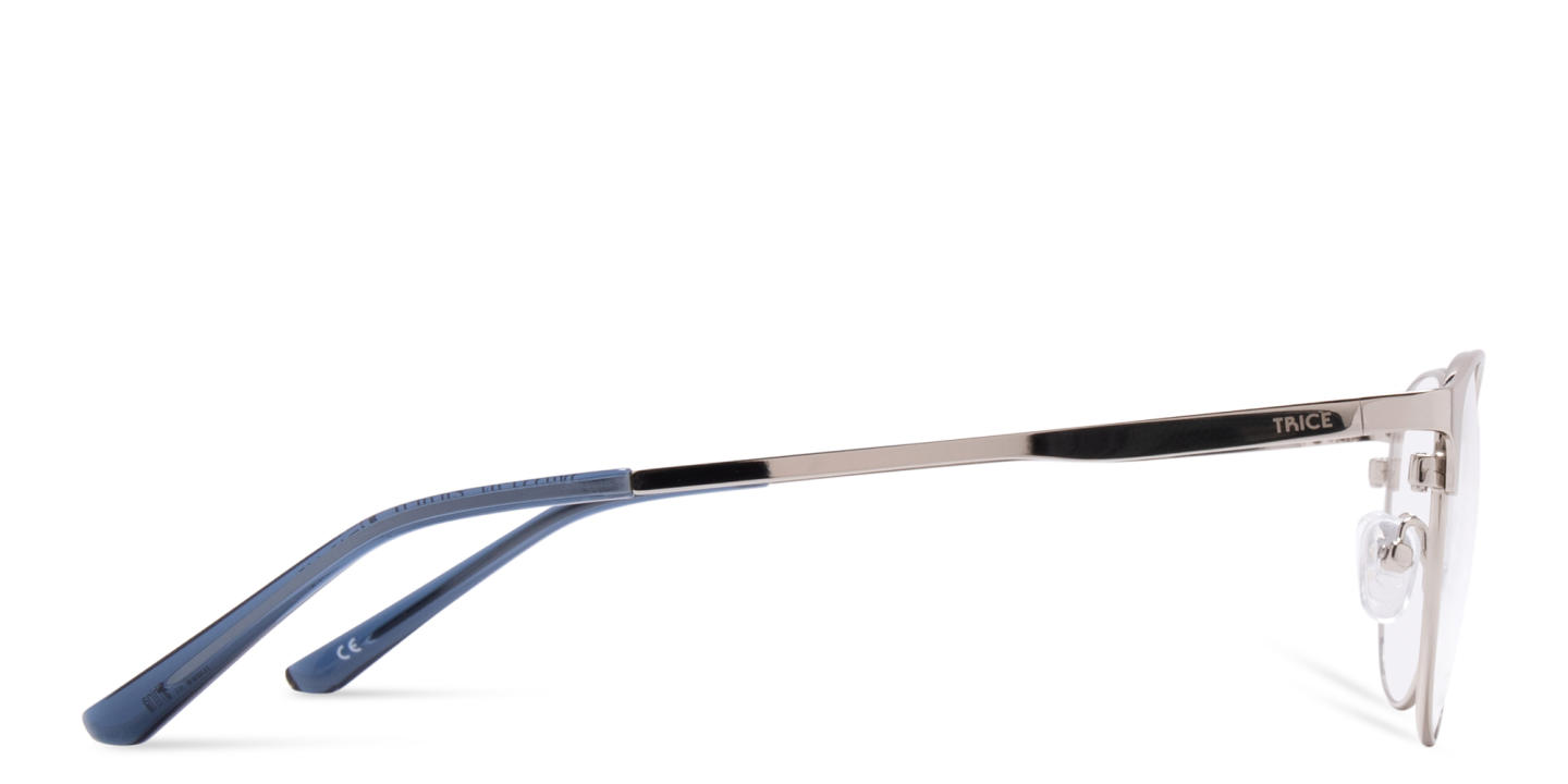 Shop TRICE Logo Round Eyeglasses in Silver online.