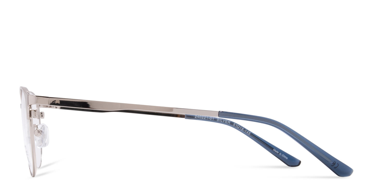 Shop TRICE Logo Round Eyeglasses in Silver online.