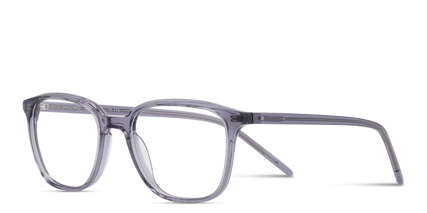 Shop TRICE Logo Square Eyeglasses in Transparent Grey online.