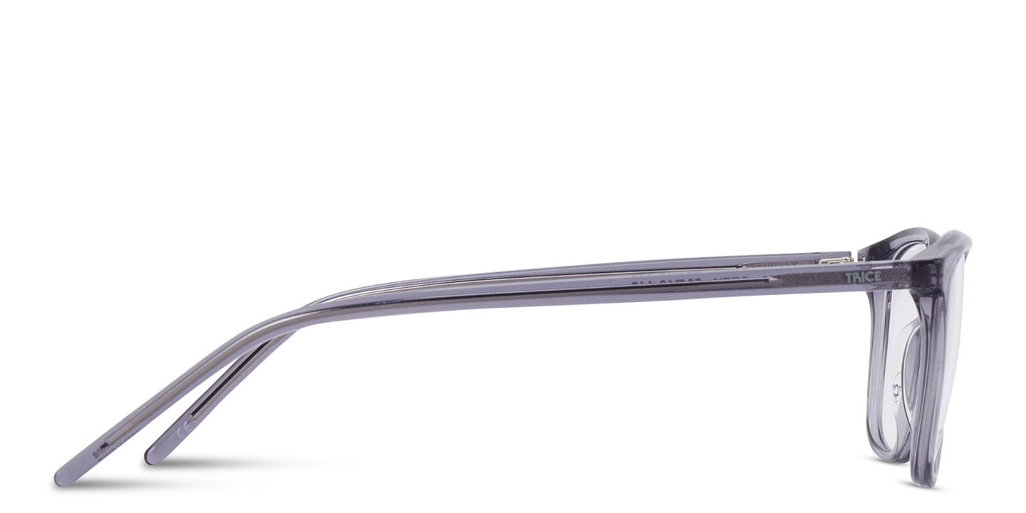TRICE Logo Square Eyeglasses in Transparent Grey – Product Photo 2