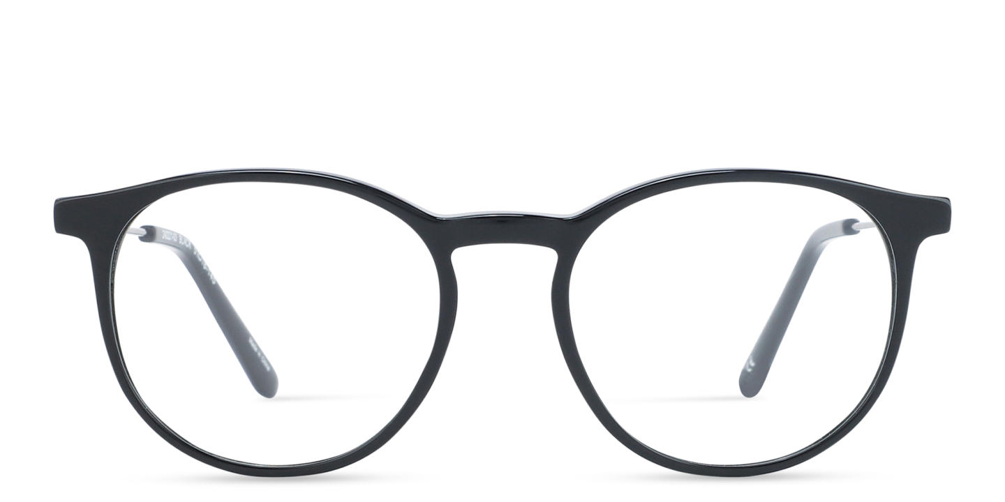 Shop TRICE Logo Round Eyeglasses in Black online.