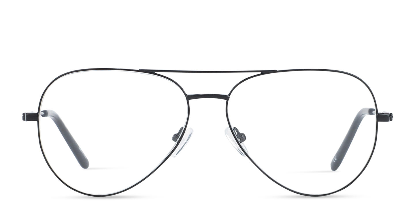 Shop TRICE Logo Wide Aviator Eyeglasses in Black online.