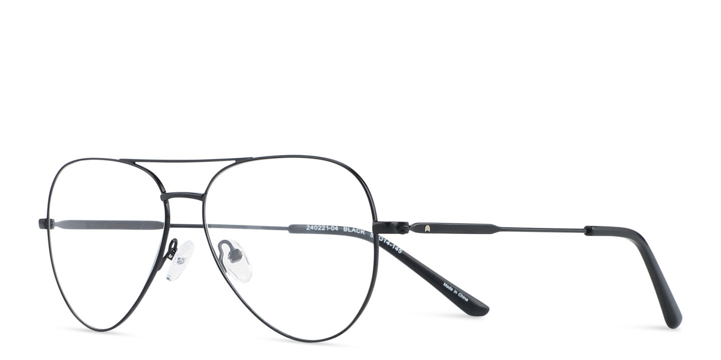 Shop TRICE Logo Wide Aviator Eyeglasses in Black online.