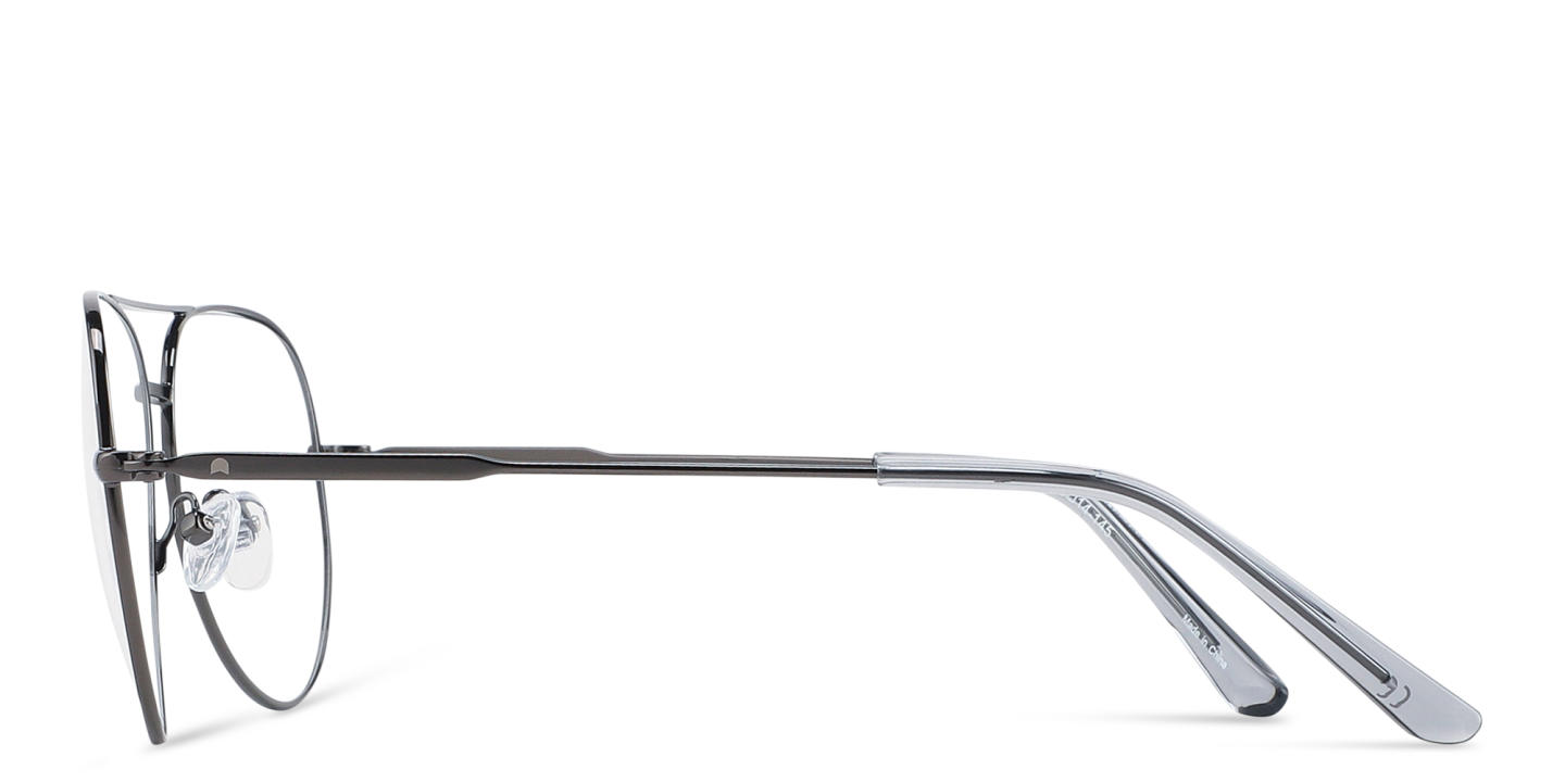 Shop TRICE Logo Wide Aviator Eyeglasses in Gunmetal online.