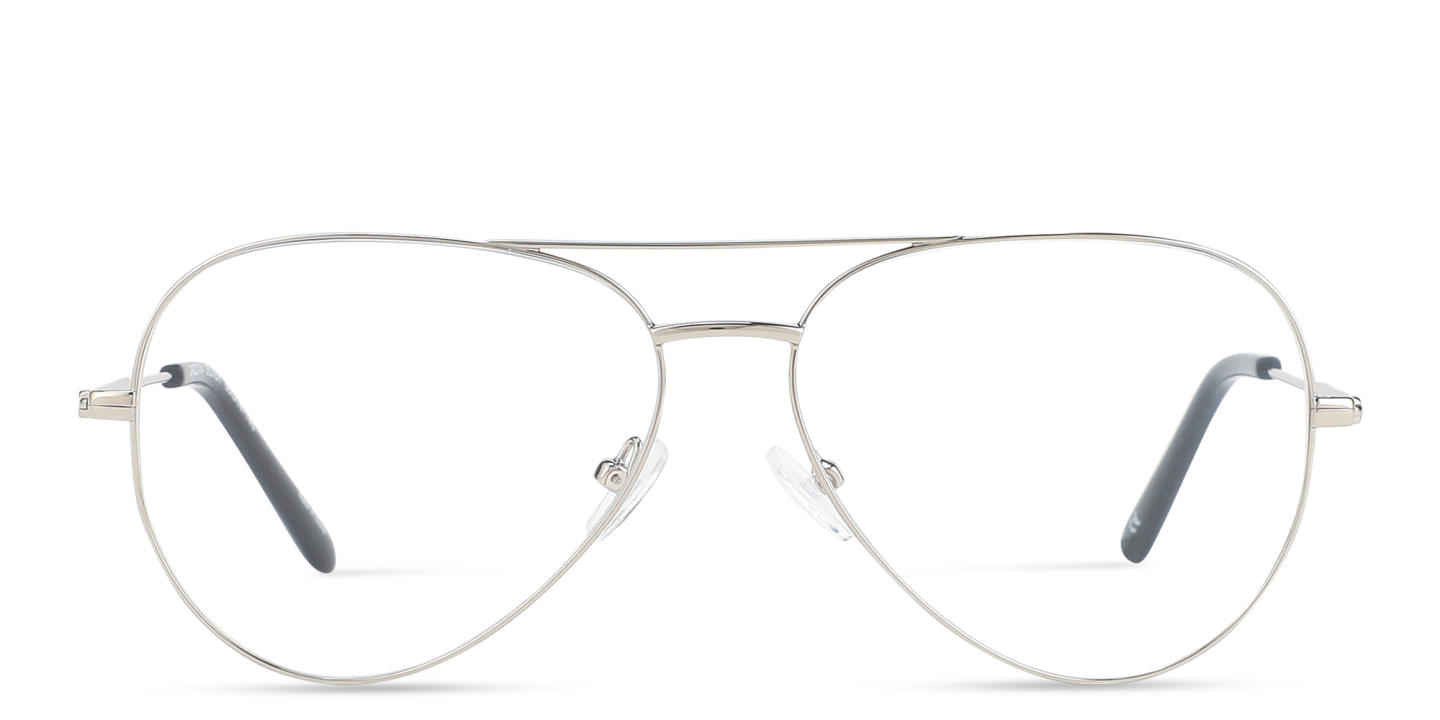 Shop TRICE Logo Wide Aviator Eyeglasses in Silver online.
