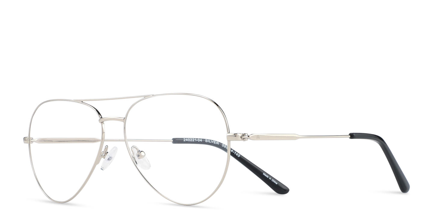 Shop TRICE Logo Wide Aviator Eyeglasses in Silver online.