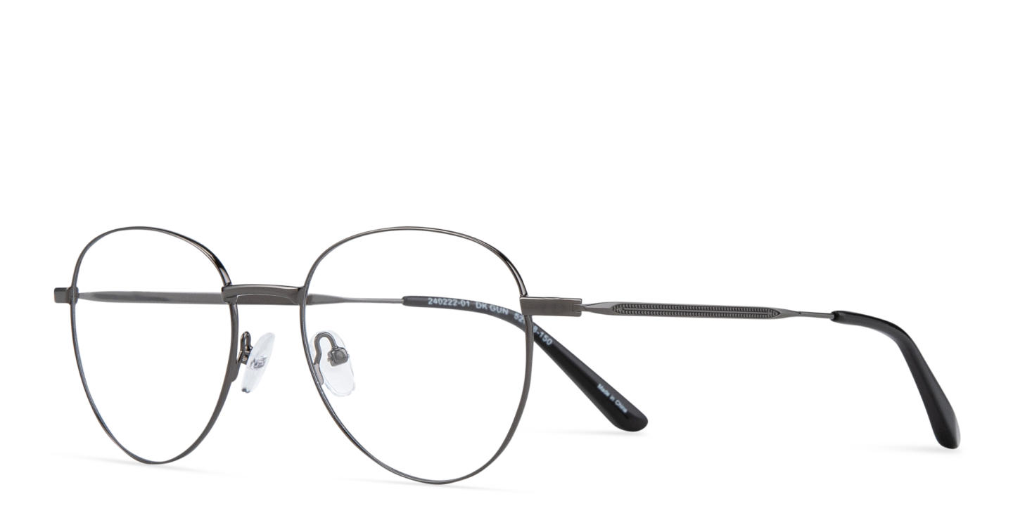 Shop TRICE Logo Unisex Panthos Eyeglasses in Gunmetal online.