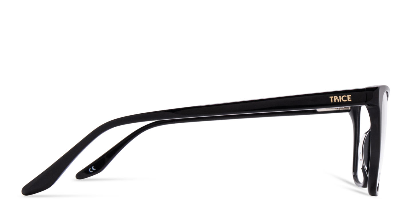 TRICE Logo Square Eyeglasses in Black – Product Photo 2