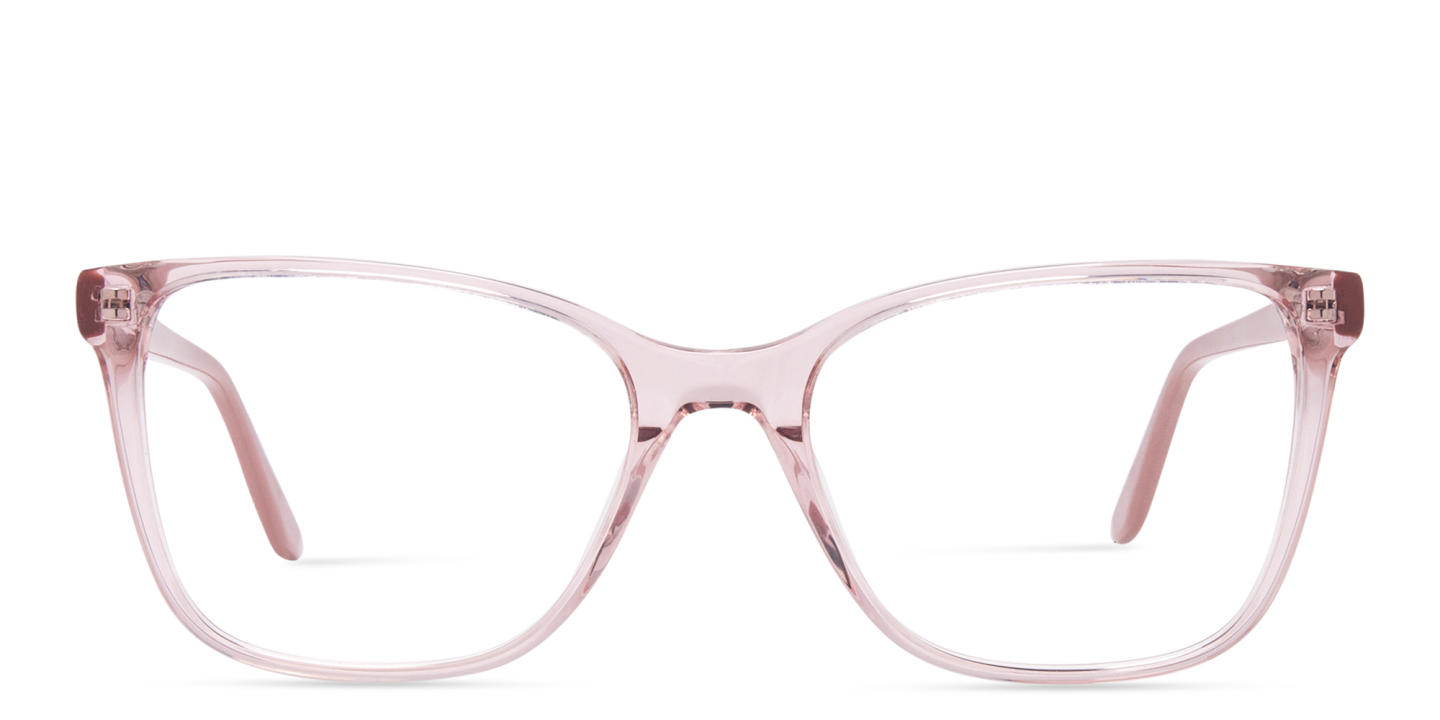 TRICE Logo Square Eyeglasses in Transparent Nude – Product Photo 0