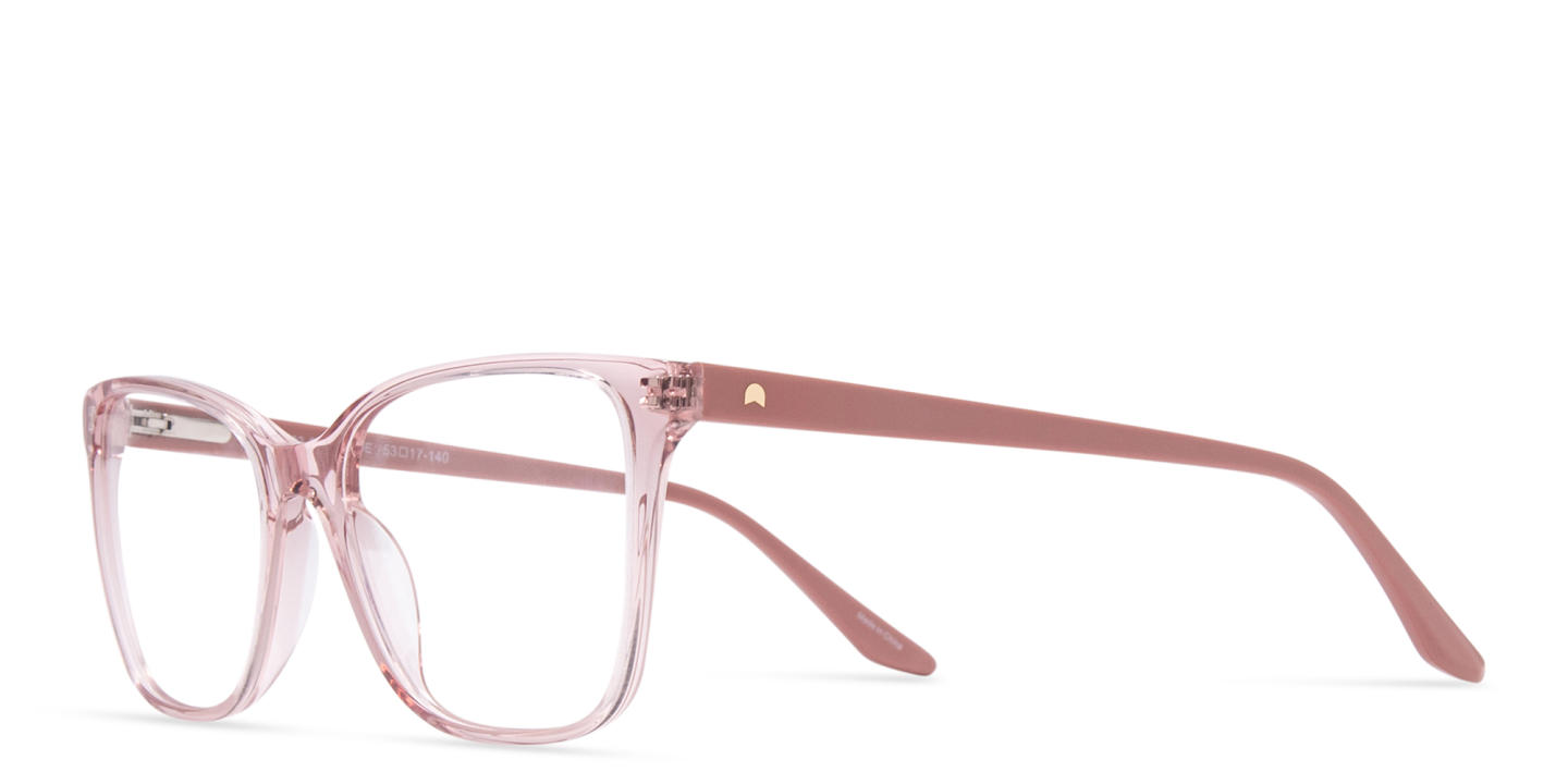 Shop TRICE Logo Square Eyeglasses in Transparent Nude online.