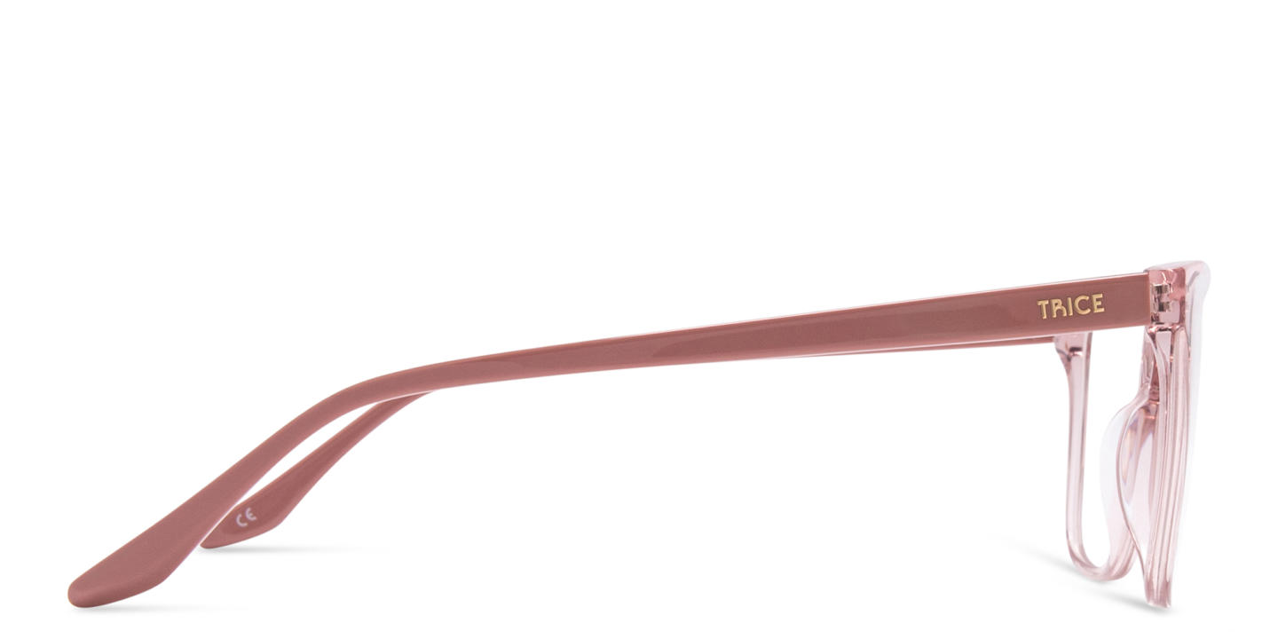 TRICE Logo Square Eyeglasses in Transparent Nude – Product Photo 2