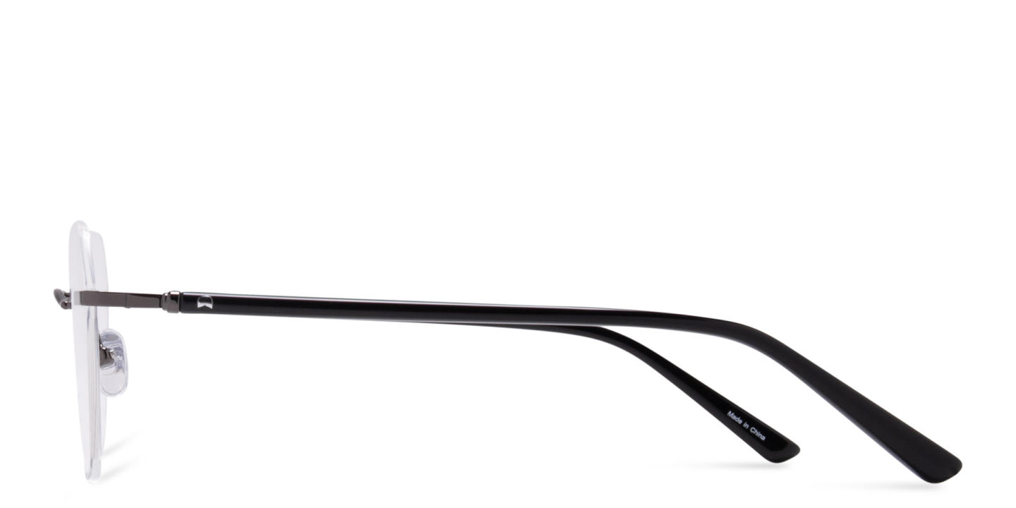 TRICE Logo Unisex Rimless Panthos Eyeglasses in Gunmetal – Product Photo 3