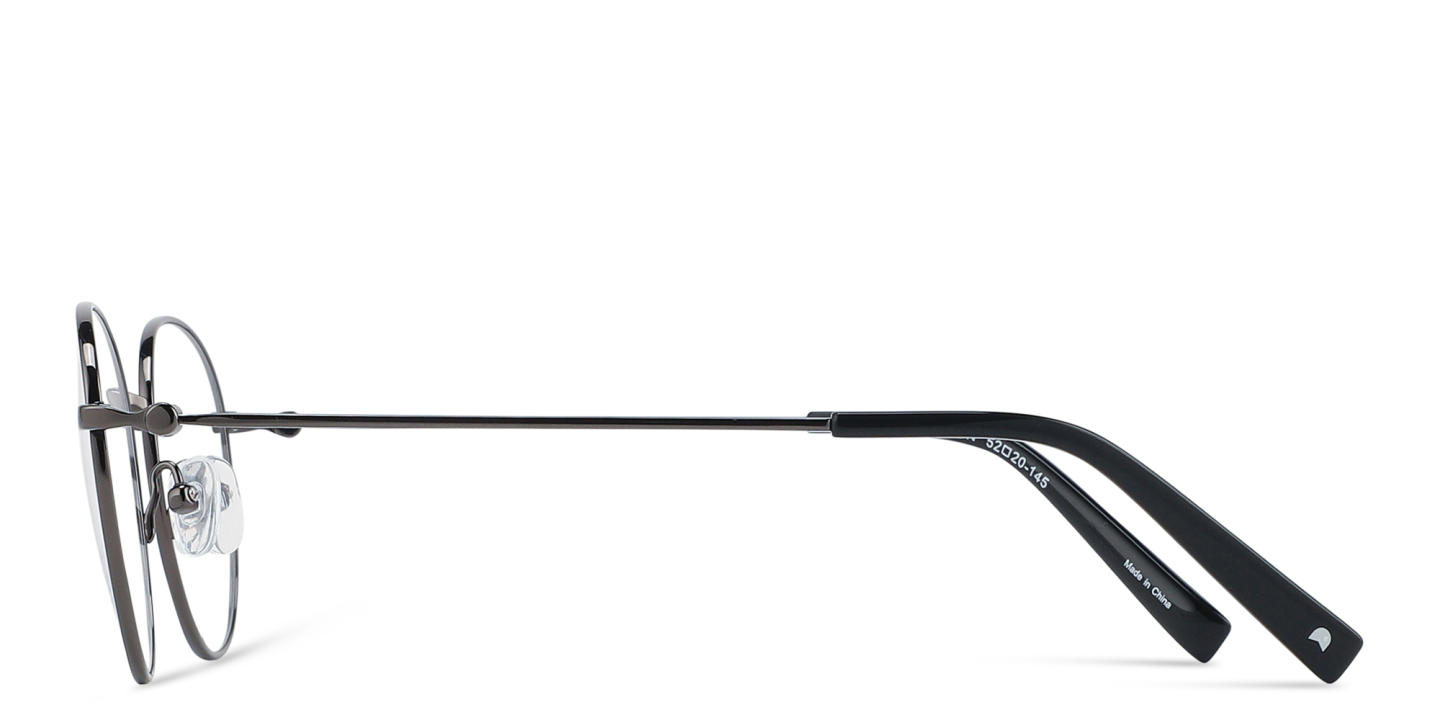 TRICE Logo Round Eyeglasses in Dark Gunmetal – Product Photo 3