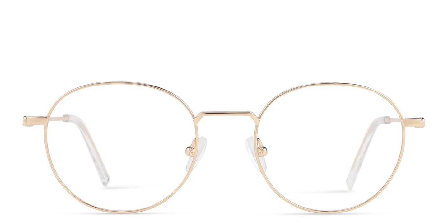 TRICE Logo Round Eyeglasses in Gold – Product Photo 0