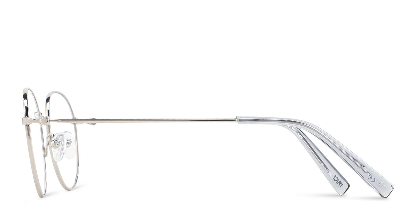 Shop TRICE Logo Round Eyeglasses in Silver online.