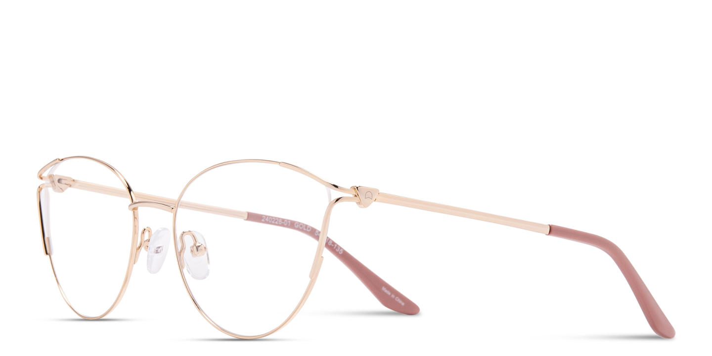 Shop TRICE Logo Cat-Eye Eyeglasses in Gold online.