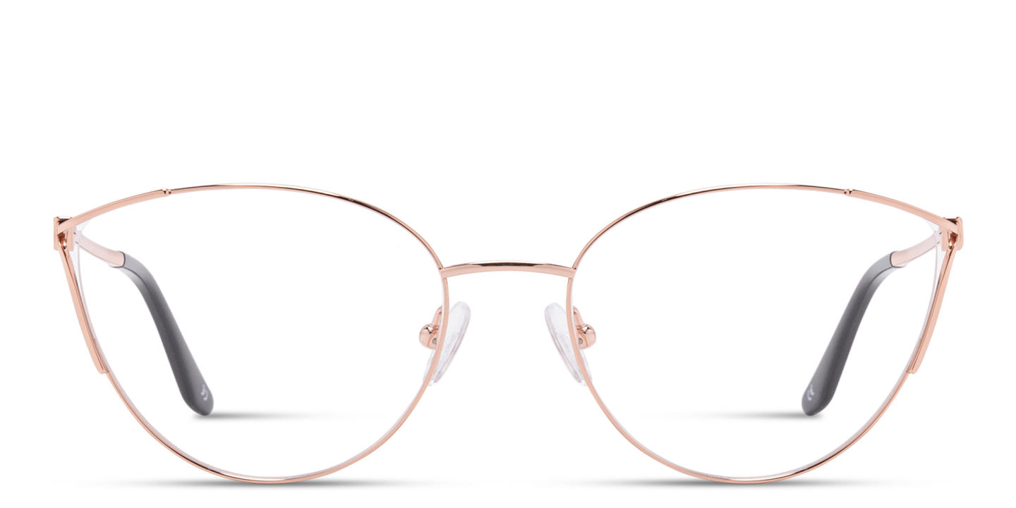 Shop TRICE Logo Cat-Eye Eyeglasses in Rose Gold online.